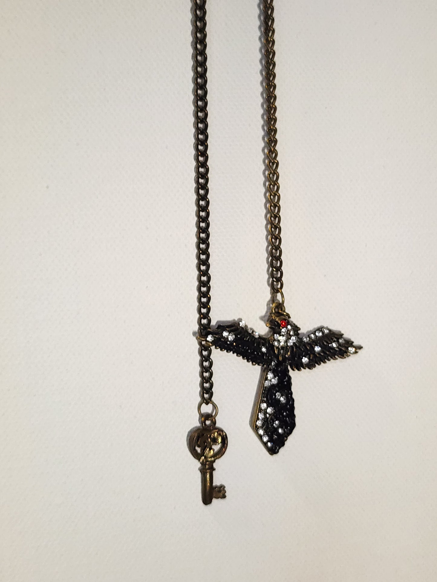 Gothic Raven & Skeleton Key Jewelry Bookmark