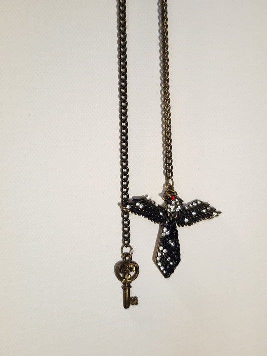 Gothic Raven & Skeleton Key Jewelry Bookmark