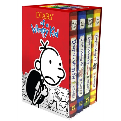 Diary of a Wimpy Kid Box of Books 1-4 Hardcover Gift Set: Diary of a Wimpy Kid, Rodrick Rules, the Last Straw, Dog Days - Hardcover
